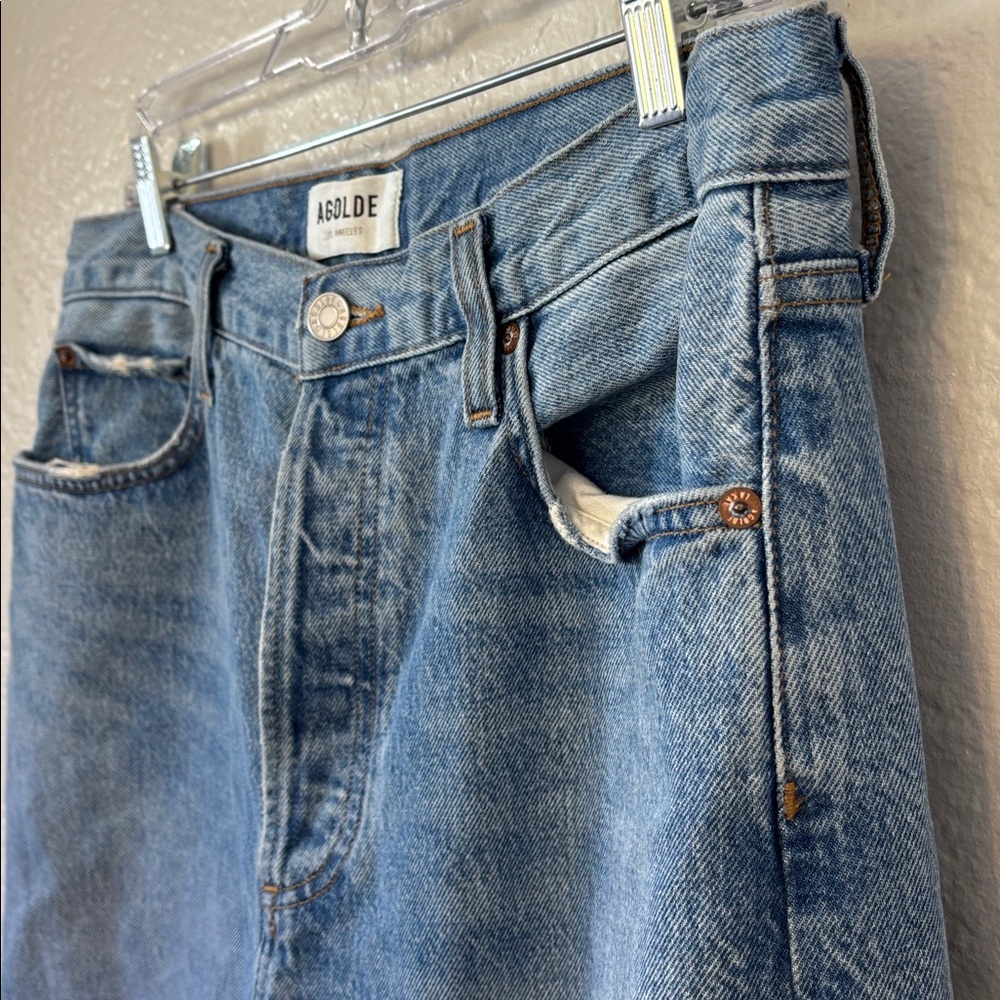 Agolde Women’s WideLeg Baggy Light Blue Wash Denim Jeans 29 - Picture 3 of 9